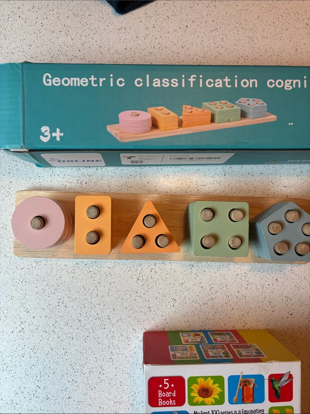Wooden shape sorting & book bundle